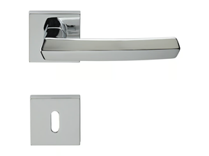 DAFNE - Classic style metal door handle on rose with lock _ LINEA CALI'